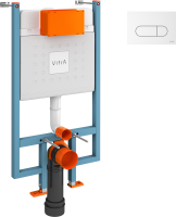 Система инсталляции для унитазов VitrA V-Fix Core 738-5800-01 с кнопкой смыва Root Square 740-2200 белой глянцевой