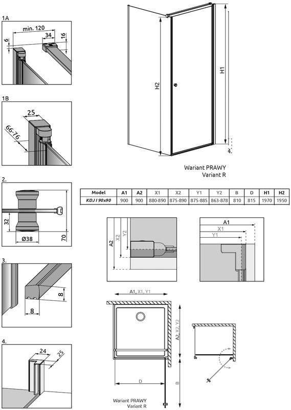 Душевой уголок Radaway EOS KDJ I 90x90 R