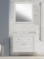 Мебель для ванной комнаты ASB-Woodline Толедо 85 белая, патина серебро