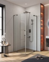 Душевой уголок Cezares Slider AH 2 80/90-100/110 C GM профиль оружейная сталь, стекло прозрачное