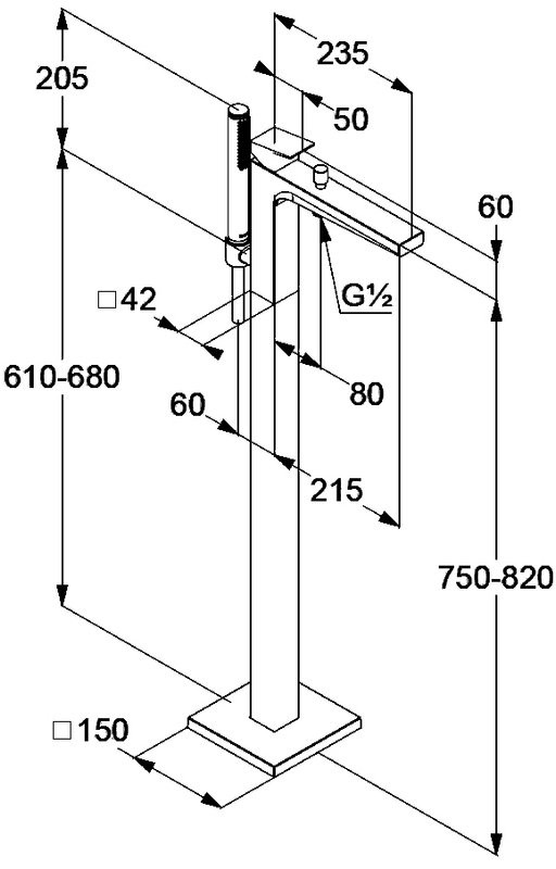 Напольный смеситель для ванны с душем Kludi Decus 54590N175 брашированная бронза