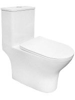 Унитаз-моноблок напольный AZARIO Terni AZ-8618T безободковый, с микролифтом, глянцевый белый