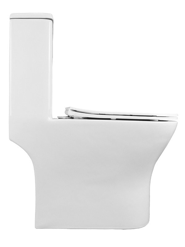 Унитаз-моноблок напольный AZARIO Terni AZ-8618T безободковый, с микролифтом, глянцевый белый