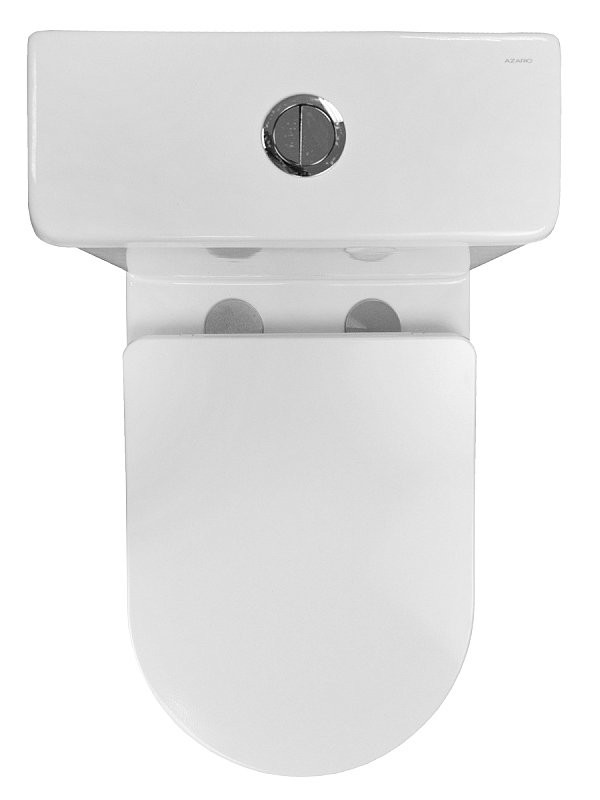 Унитаз-моноблок напольный AZARIO Terni AZ-8618T безободковый, с микролифтом, глянцевый белый