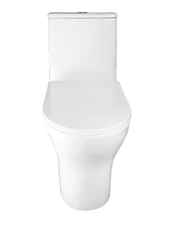 Унитаз-моноблок напольный AZARIO Terni AZ-8618T безободковый, с микролифтом, глянцевый белый