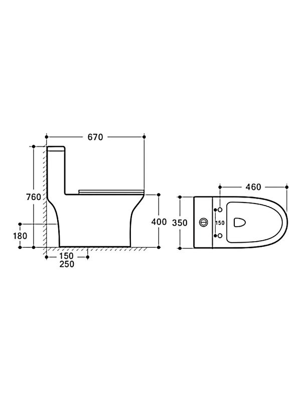 Унитаз-моноблок напольный AZARIO Terni AZ-8618T безободковый, с микролифтом, глянцевый белый