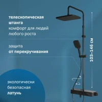 Душевая стойка AM.PM Func F078F722 черный матовый Душевая стойка AM.PM Func F078F722 черный матовый