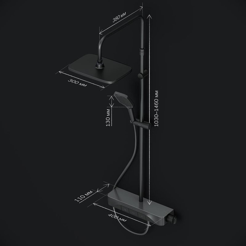 Душевая стойка AM.PM Func F078F722 черный матовый