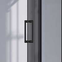 Душевая дверь в нишу Vincea Como-N VDS-4CN140CGB 140 см, профиль черный матовый, стекло тонированное серое