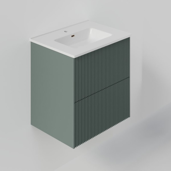 Тумба с раковиной La Fenice Terra Twin 60 подвесная, grigio, раковина Slim Line 60 см