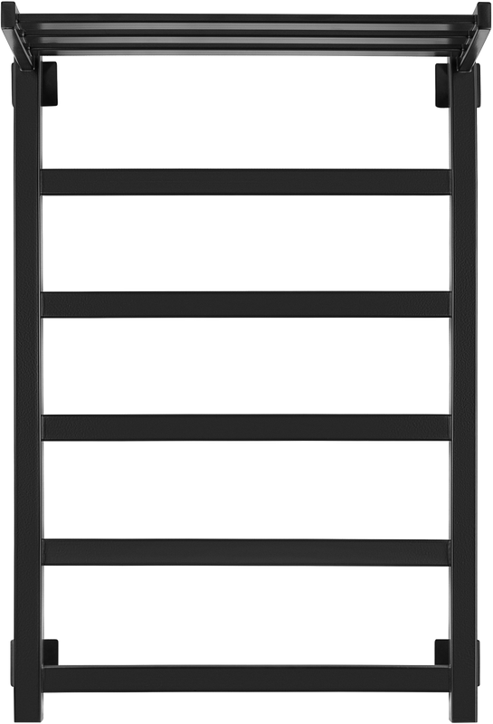 Полотенцесушитель электрический Secado Корсико 1 СП 85x55 см, подключение слева, матовый черный, лесенка, с полкой