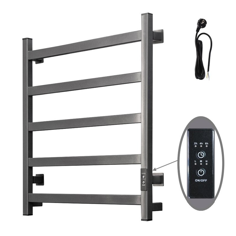 Полотенцесушитель электрический Тругор Пэк сп 60х50 60x55 см, подключение справа, скрытое подключение справа, оружейная сталь, лесенка, из стали