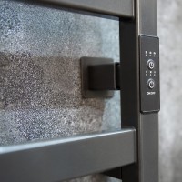 Полотенцесушитель электрический Тругор Пэк сп 60х50 60x55 см, подключение справа, скрытое подключение справа, оружейная сталь, лесенка, из стали