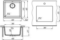 Мойка кухонная Lemark Sinara 400-U 9910065 серый шелк