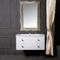 Тумба с раковиной Armadi Art NeoArt 100 white с ручками Flora хром