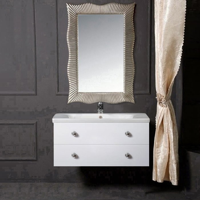 Тумба с раковиной Armadi Art NeoArt 100 white с ручками Flora хром