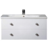 Тумба с раковиной Armadi Art NeoArt 100 white с ручками Flora хром