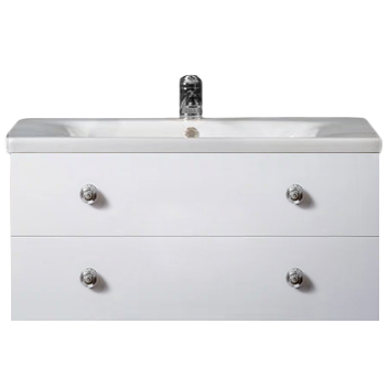 Тумба с раковиной Armadi Art NeoArt 100 white с ручками Flora хром