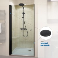 Душевая дверь в нишу Kubele DE020 DE020D601-CLN-BLM- 55х200 55, профиль черный матовый