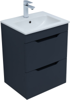 Тумба с раковиной Aquanet Практика 50 2 ящика, маренго