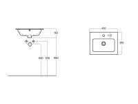 Тумба с раковиной Aquanet Практика 50 2 ящика, маренго
