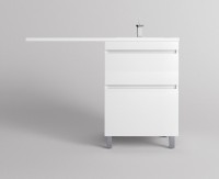 Мебель для ванной комнаты Style Line Даллас Леон 120 R Люкс Plus напольная, белая, для стиральной машины, 2 ящика