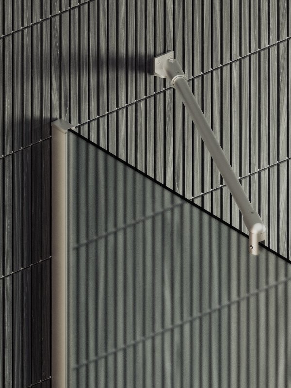 Душевая перегородка Maybahglass MGD-719-5ш 119 см, профиль хром матовый, стекло сатин