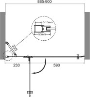 Душевая дверь в нишу BelBagno Kraft B-12-60/30-C-Cr L