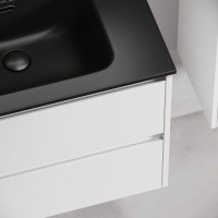 Мебель для ванной комнаты Sancos Libra 70 белый глянец, раковина черная