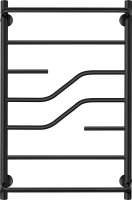 Полотенцесушитель водяной Secado Риволи СП 80x55 см, матовый черный, лесенка, с полкой