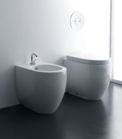 Биде напольное Kerasan Flo 312101 укороченное