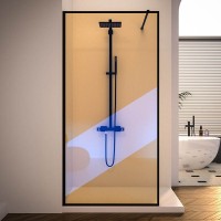 Душевая перегородка Veconi Korato KR81BC-120-09-C4 120 см, профиль черный матовый, стекло хамелеон