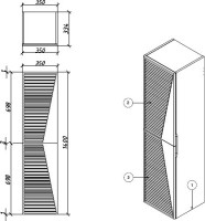 Шкаф пенал для ванной Caprigo Modo Terza 35 L скайрос Шкаф пенал для ванной Caprigo Modo Terza 35 L скайрос