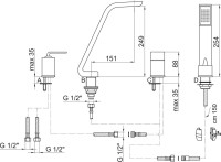 Смеситель на борт ванны Webert Wolo WO850701015 хром Смеситель на борт ванны Webert Wolo WO850701015 хром