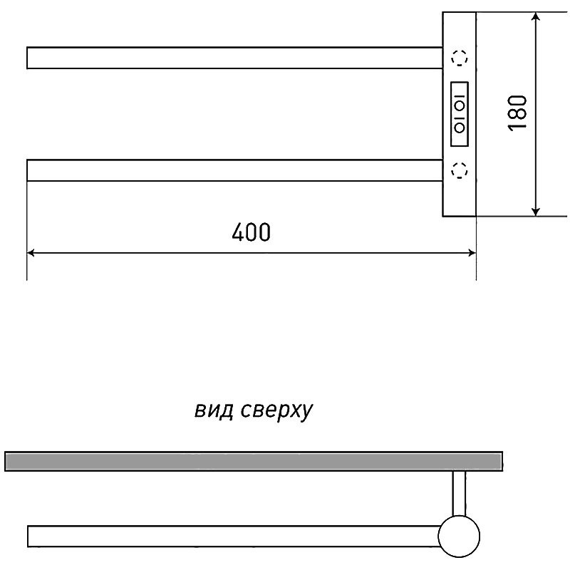Полотенцесушитель электрический Melodia della vita Drumsticks MTRDEF4018gt П2 40х18, графит