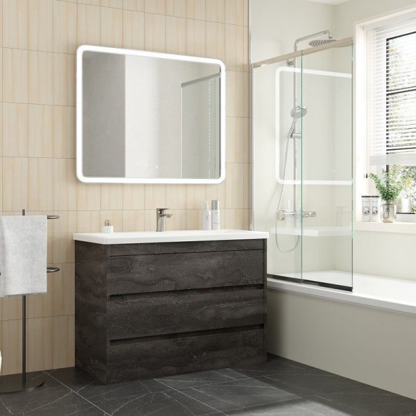 Мебель для ванной комнаты Art&Max Family-M 100, напольная, iron stone