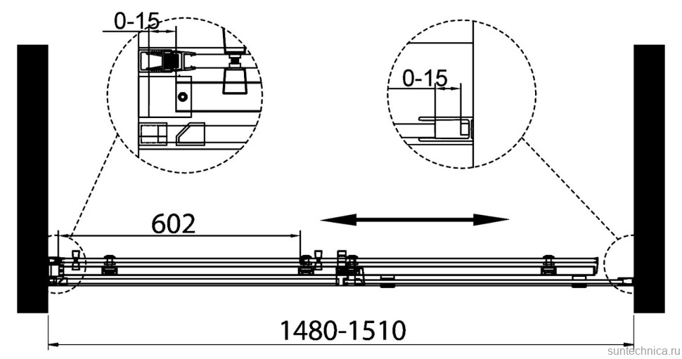 Душевая дверь в нишу BelBagno Acqua -BF-1-150-C-Cr профиль хром