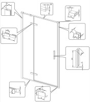Душевая дверь в нишу Veconi Vianno VN-73 90 см,  профиль хром