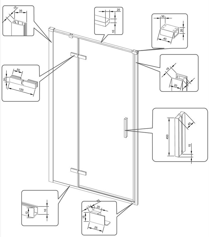 Душевая дверь в нишу Veconi Vianno VN-73 90 см,  профиль хром