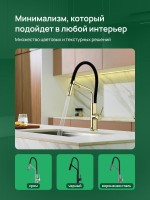 Смеситель для кухни Domaci Римини D569174CG с гибким изливом, золото