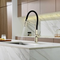 Смеситель для кухни Domaci Римини D569174CG с гибким изливом, золото