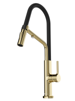 Смеситель для кухни Domaci Римини D569174CG с гибким изливом, золото