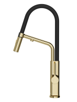 Смеситель для кухни Domaci Римини D569174CG с гибким изливом, золото