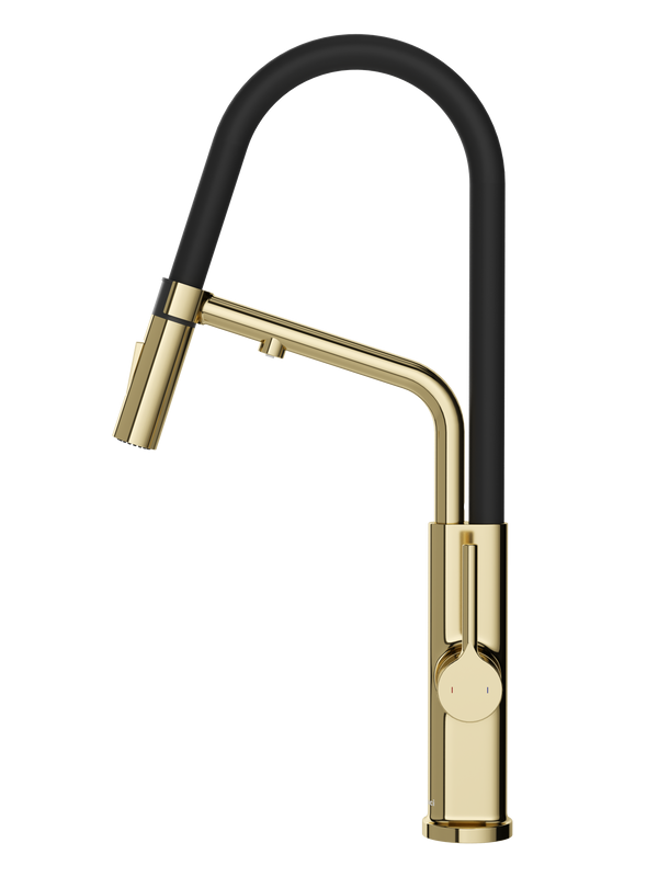 Смеситель для кухни Domaci Римини D569174CG с гибким изливом, золото