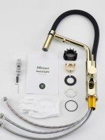 Смеситель для кухни Domaci Римини D569174CG с гибким изливом, золото