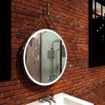 Зеркало круглое Art&Max Milan 80 белый ремень