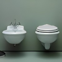 Унитаз подвесной Azzurra Jubilaeum 55x40 сиденье с микролифтом, белое, петли золото