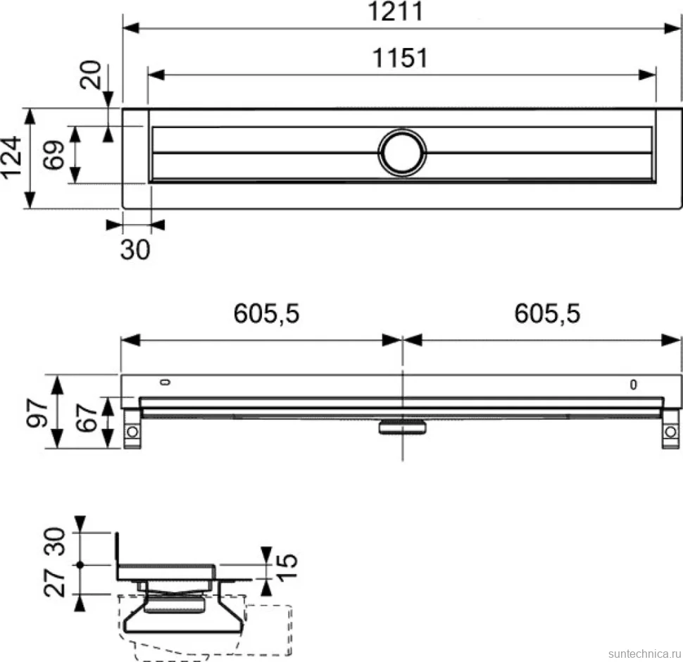 Душевой трап (лоток) TECE Drainline TECEdrainline 601201 120 см комплект