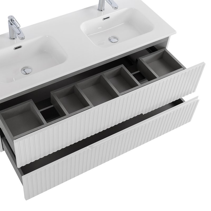 Мебель для ванной комнаты Cezares Duet 120 bianco lucido, раковина Cezares CZR-8095-120-2