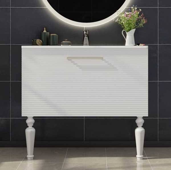 Тумба с раковиной Sanvit Эмми 3Д 90 белая